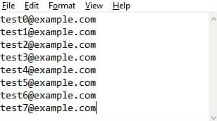 txt file for email validation